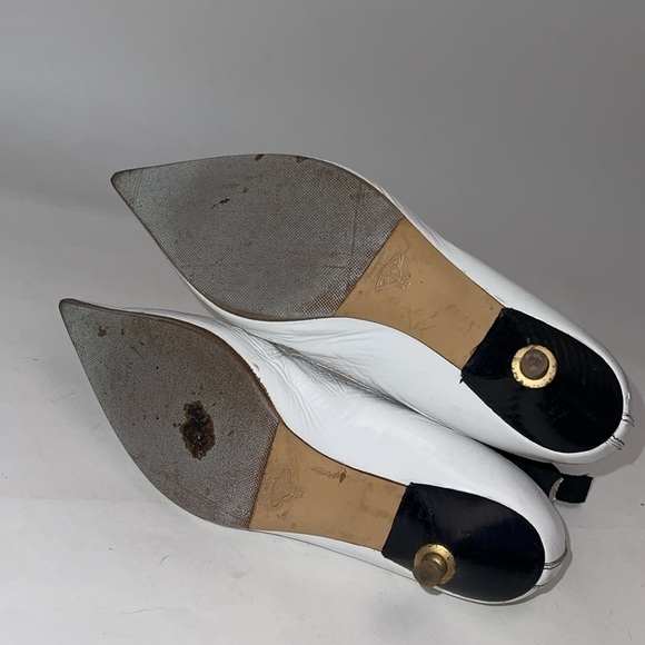Vivienne Westwood ORB HELLS Boots IN WHITE LEATHER PATENT IT38 - used - no box - Picture 5 of 11